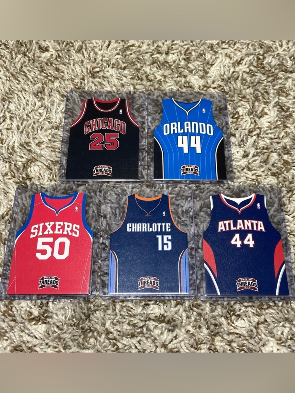2012-13 PANINI THREADS Jersey Die-Cut Basketball Cards Lot Of 5ea Bulls Magic